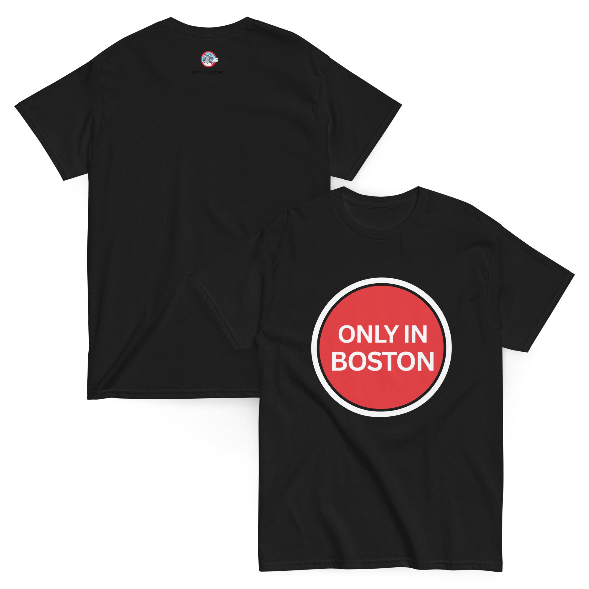 Only In Boston™ | Full Circle T-Shirt | Red Circle | Black