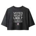 Only In Boston™ | Voted Most Likely to Marry a Bartender | Crop Top | Black