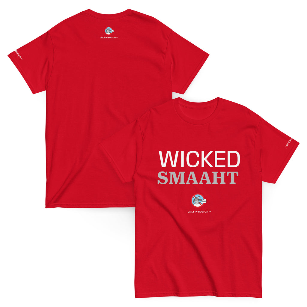 Only In Boston™ - Wicked Smaaht T-Shirt - Baseball Red