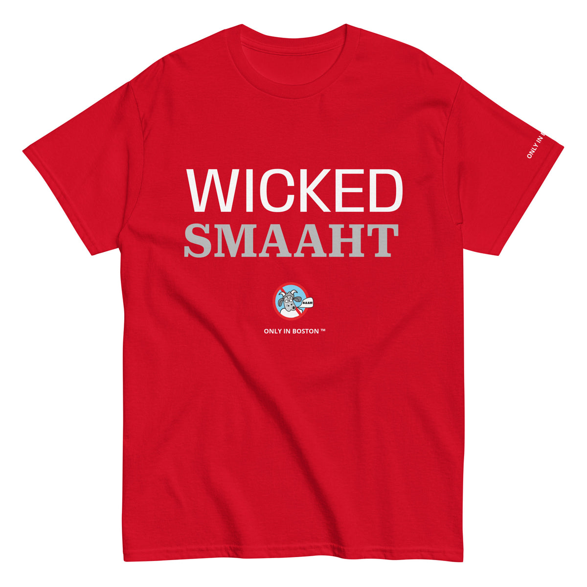 Only In Boston™ - Wicked Smaaht T-Shirt - Baseball Red