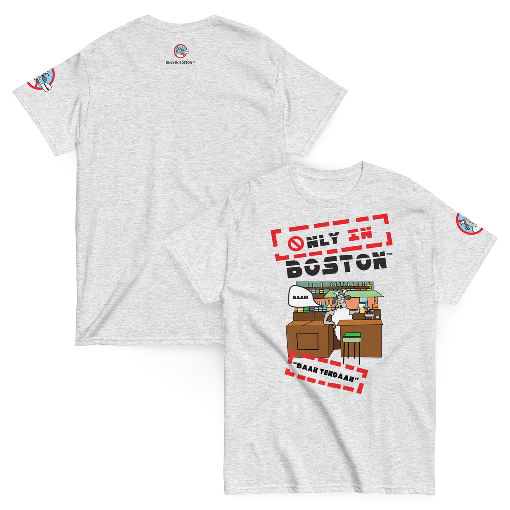 Only In Boston™ | Baah Tendah T-Shirt | Cap Cod Grey