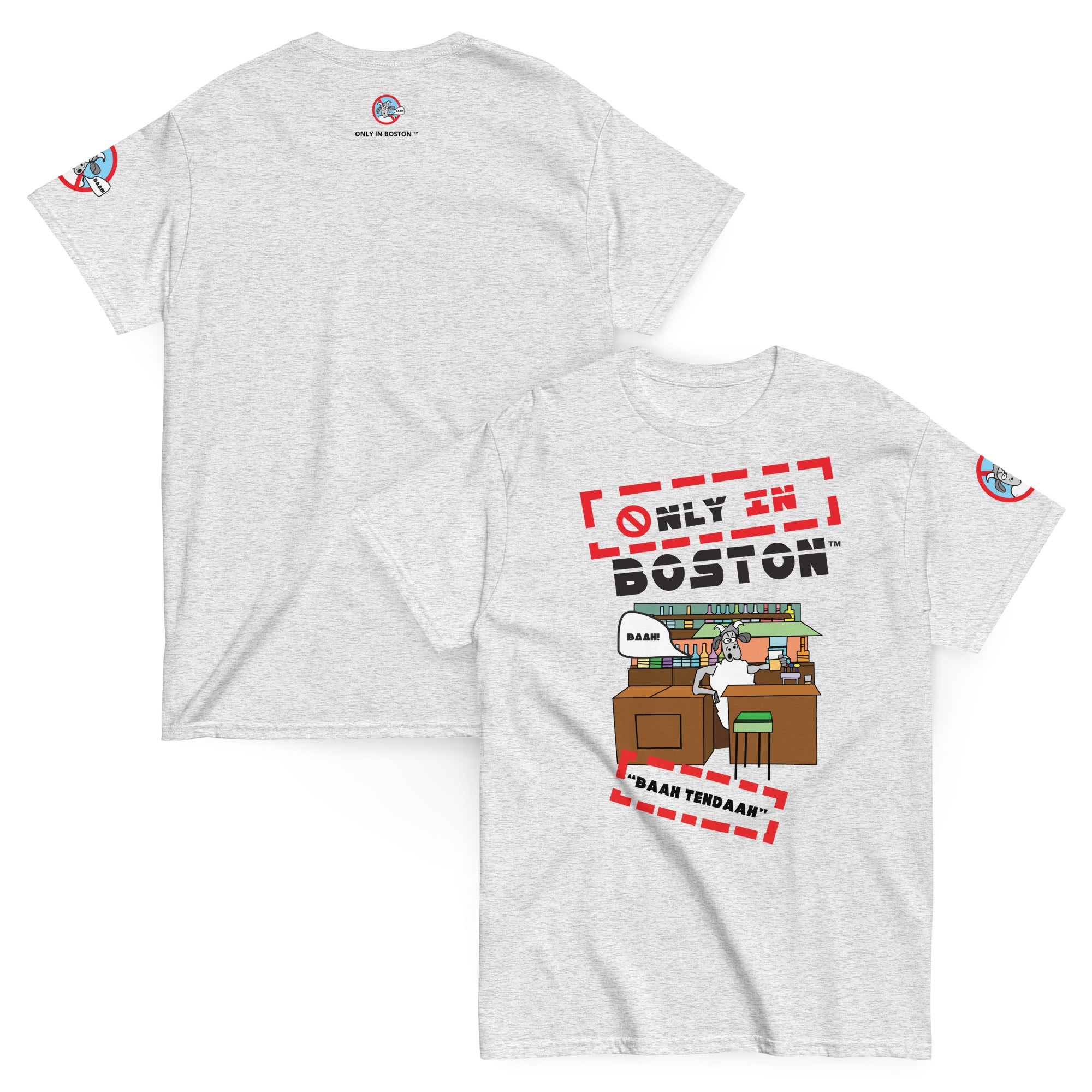 Only In Boston™ | Baah Tendah T-Shirt | Cap Cod Grey